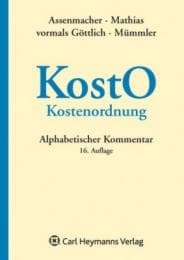 Cover von KostO/Kostenordnung