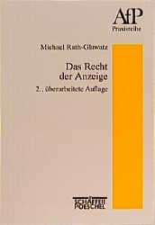 Cover von Das Recht der Anzeige