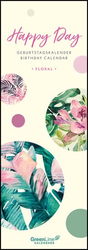 Cover von GreenLine 'Happy Day' Geburtstagskalender Floral