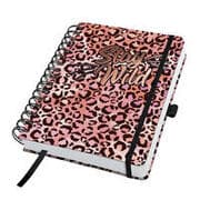 Cover von Spiral-Notizbuch Jolie A5 Pink Leo Love dotted rosa, apricot, schwarz