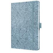 Cover von Notizbuch Jolie A5 Blue Monstera liniert hellblau/schwarz