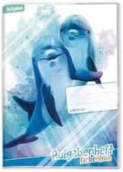 Cover von Aufgabenheft Farbenfroh A5: Motiv Delfine