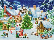 Cover von Diamond-Painting-Adventskalender - Zauberhaftes Winterdorf