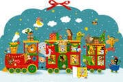 Cover von Bunte Weihnachtseisenbahn der Tiere - Memo-Adventskalender
