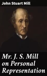 Cover von Mr J. S. Mill on Personal Representation
