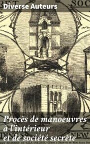 Cover von Procès de manoeuvres à l'intérieur et de société secrète