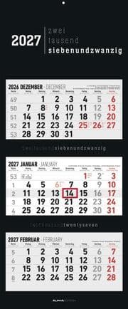 Cover von 3-Monatskalender Black 2027