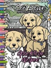 Cover von Cool Down - Malbuch für Erwachsene: Glückliche Welpen