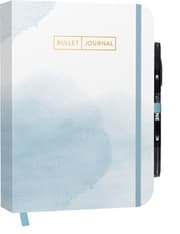 Cover von Bullet Journal Watercolor Blue mit Stift