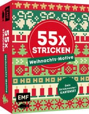 Cover von 55 x stricken - Weihnachts-Motive: Deine Strickmustersammlung als Kartenset