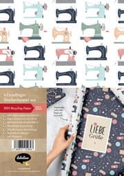 Cover von Geschenkpapier-Set: Nähmaschinen, Stoff, Wolle, Stricken