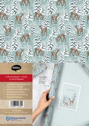 Cover von Geschenkpapier: Weihnachten/Rehe/Winter (für Mädchen, Junge)