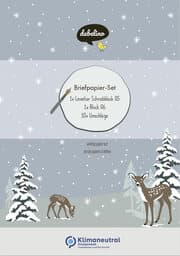 Cover von Briefpapier-Set für Kinder: Rehe (Winter/Weihnachten)