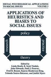 Cover von Applications of Heuristics and Biases to Social Issues