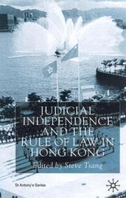 Cover von Judicial Independence and the Rule of Law in Hong Kong