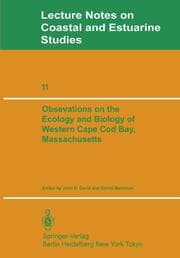 Cover von Observations on the Ecology and Biology of Western Cape Cod Bay, Massachusetts