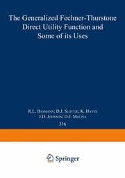 Cover von The Generalized Fechner-Thurstone Direct Utility Function and Some of its Uses