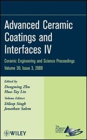 Cover von Advanced Ceramic Coatings and Interfaces IV, Volume 30, Issue 3
