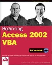 Cover von Beginning Access 2002 VBA