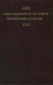 Cover von ABHB Annual Bibliography of the History of the Printed Book and Libraries