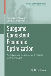 Cover von Subgame Consistent Economic Optimization