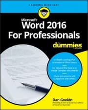 Cover von Word 2016 For Professionals For Dummies