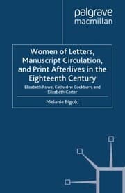 Cover von Women of Letters, Manuscript Circulation, and Print Afterlives in the Eighteenth Century