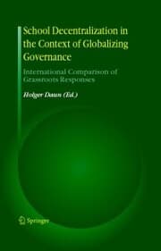 Cover von School Decentralization in the Context of Globalizing Governance