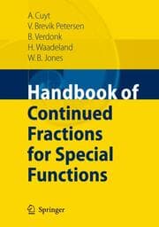Cover von Handbook of Continued Fractions for Special Functions