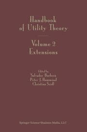 Cover von Handbook of Utility Theory