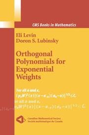 Cover von Orthogonal Polynomials for Exponential Weights