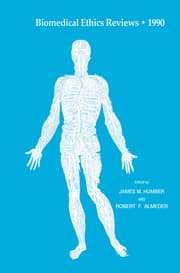 Cover von Biomedical Ethics Reviews 1990