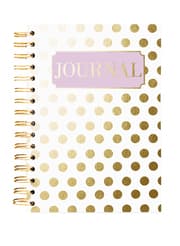 Cover von Hard Bound Journal: Gold Dot - Hardcover-Notizbuch mit stabiler Ringbindung: Goldene Punkte