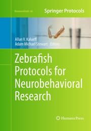 Cover von Zebrafish Protocols for Neurobehavioral Research