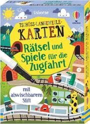 Cover von Tschüss-Langeweile-Karten: Rätsel und Spiele für die Zugfahrt