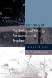 Cover von Dictionary of Psychological Testing, Assessment and Treatment