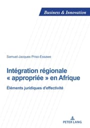 Cover von Intégration régionale appropriée en Afrique