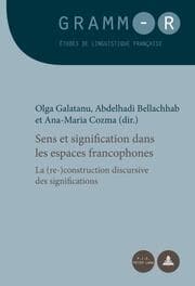 Cover von Sens et signification dans les espaces francophones