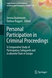 Cover von Personal Participation in Criminal Proceedings