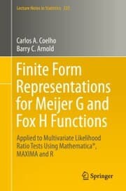 Cover von Finite Form Representations for Meijer G and Fox H Functions