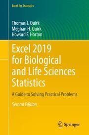Cover von Excel 2019 for Biological and Life Sciences Statistics