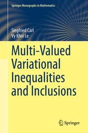 Cover von Multi-Valued Variational Inequalities and Inclusions