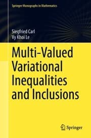 Cover von Multi-Valued Variational Inequalities and Inclusions