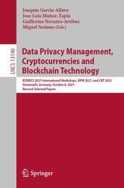 Cover von Data Privacy Management, Cryptocurrencies and Blockchain Technology