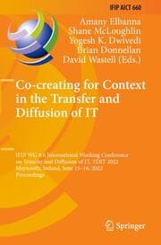 Cover von Co-creating for Context in the Transfer and Diffusion of IT