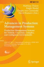 Cover von Advances in Production Management Systems. Production Management Systems for Volatile, Uncertain, Complex, and Ambiguous Environments