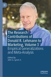Cover von The Research Contributions of Donald R. Lehmann to Marketing, Volume 3