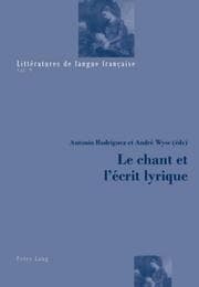 Cover von Le chant et lécrit lyrique