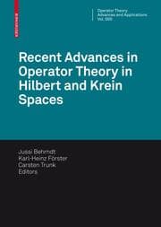 Cover von Recent Advances in Operator Theory in Hilbert and Krein Spaces