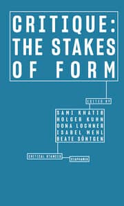 Cover von Critique: The Stakes of Form